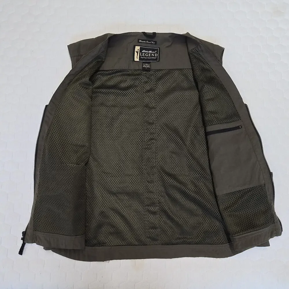 Vintage Eddie Bauer Legend Earthtech Wenatchee Mens Travel Fishing Vest Green L